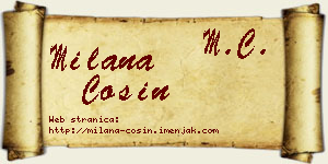 Milana Ćosin vizit kartica